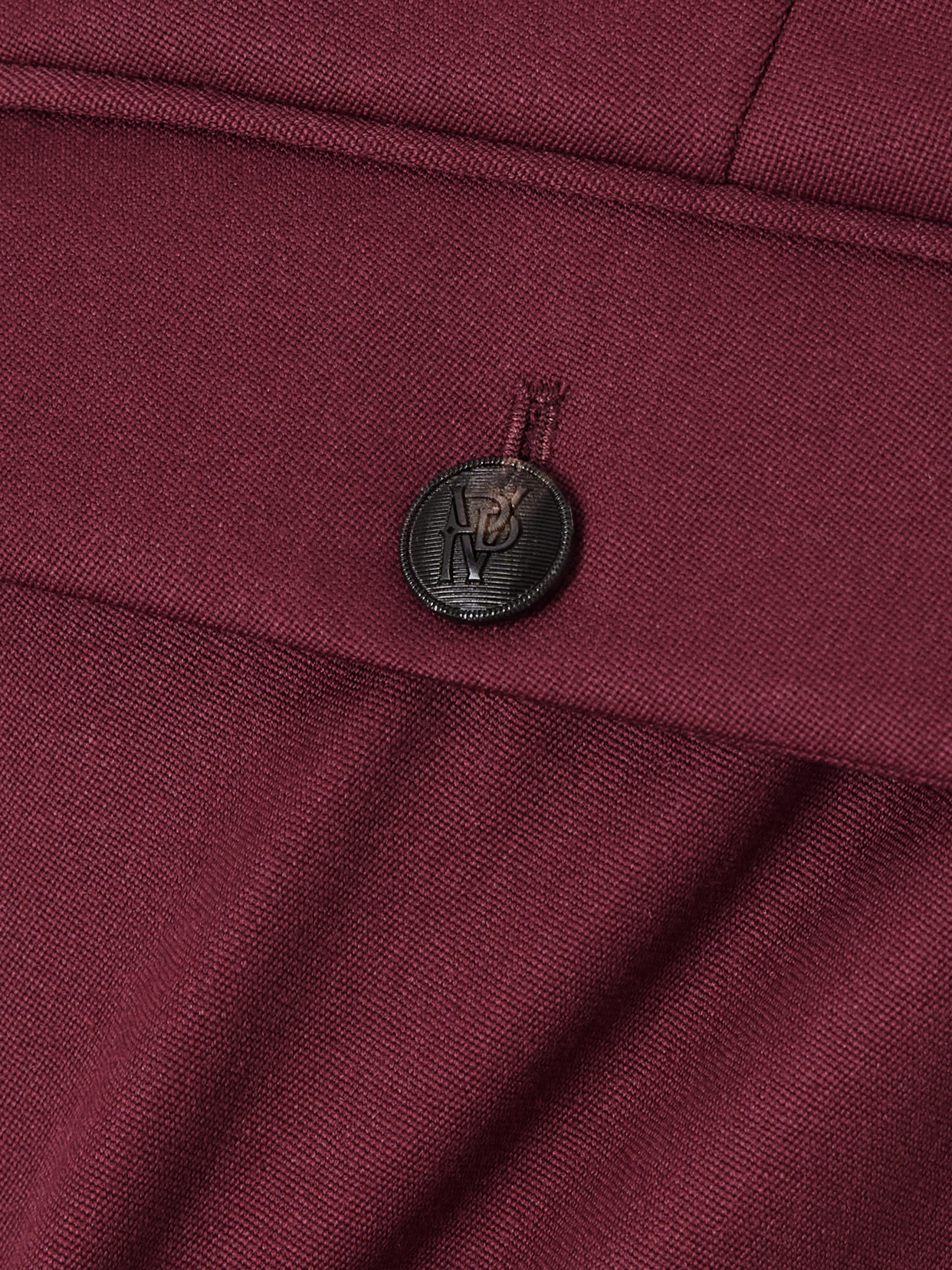 Veronica De Piante Rhea Grain De Poudre Wool Wide-leg Pants In Burgundy