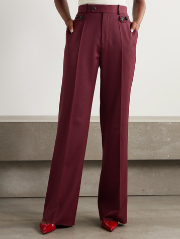 Veronica De Piante Rhea grain de poudre wool wide-leg pants