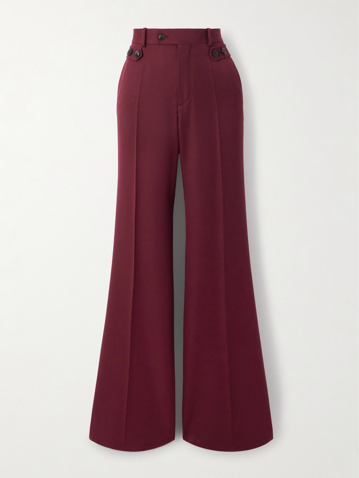 Veronica De Piante Rhea Grain De Poudre Wool Wide-leg Pants In Burgundy