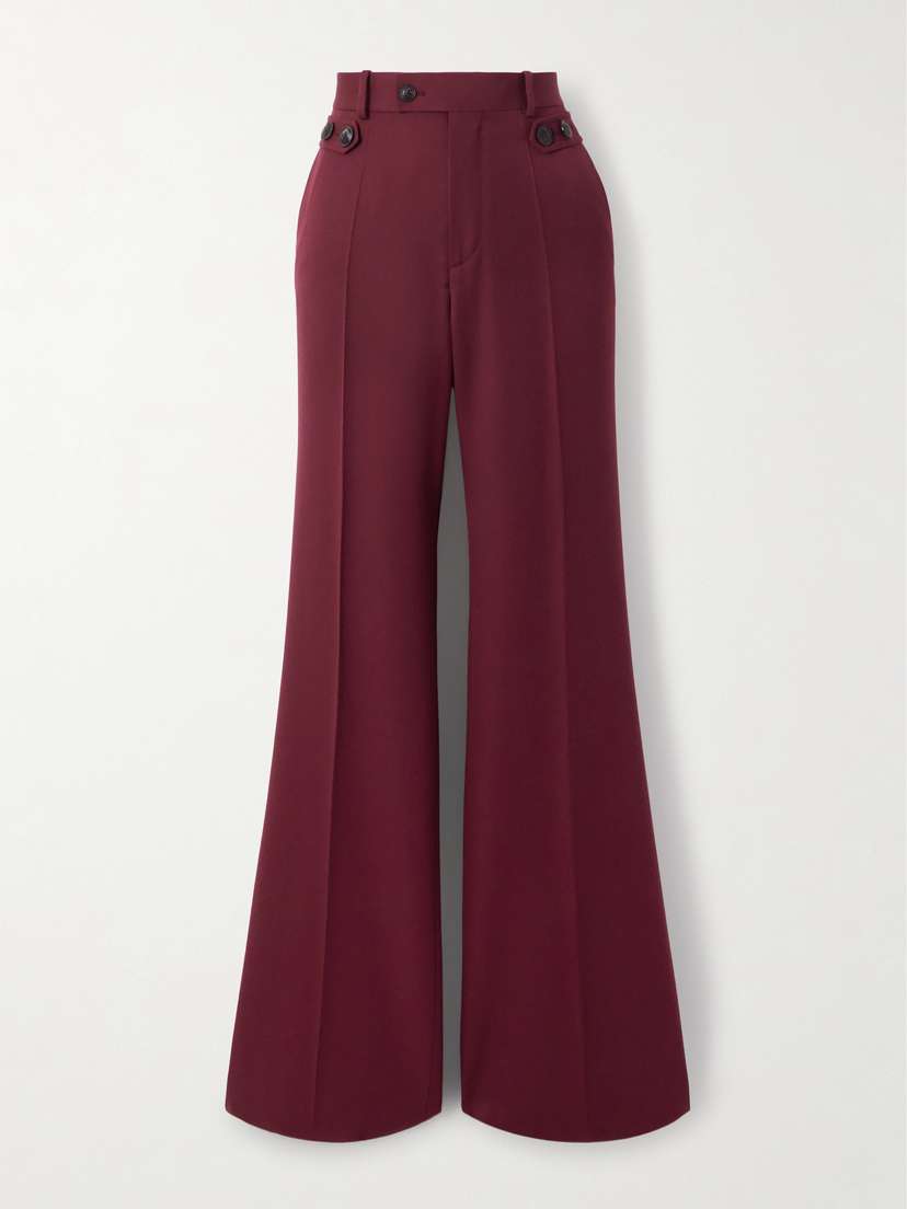 Veronica de Piante Rhea Grain De Poudre Wool Wide-leg Pants