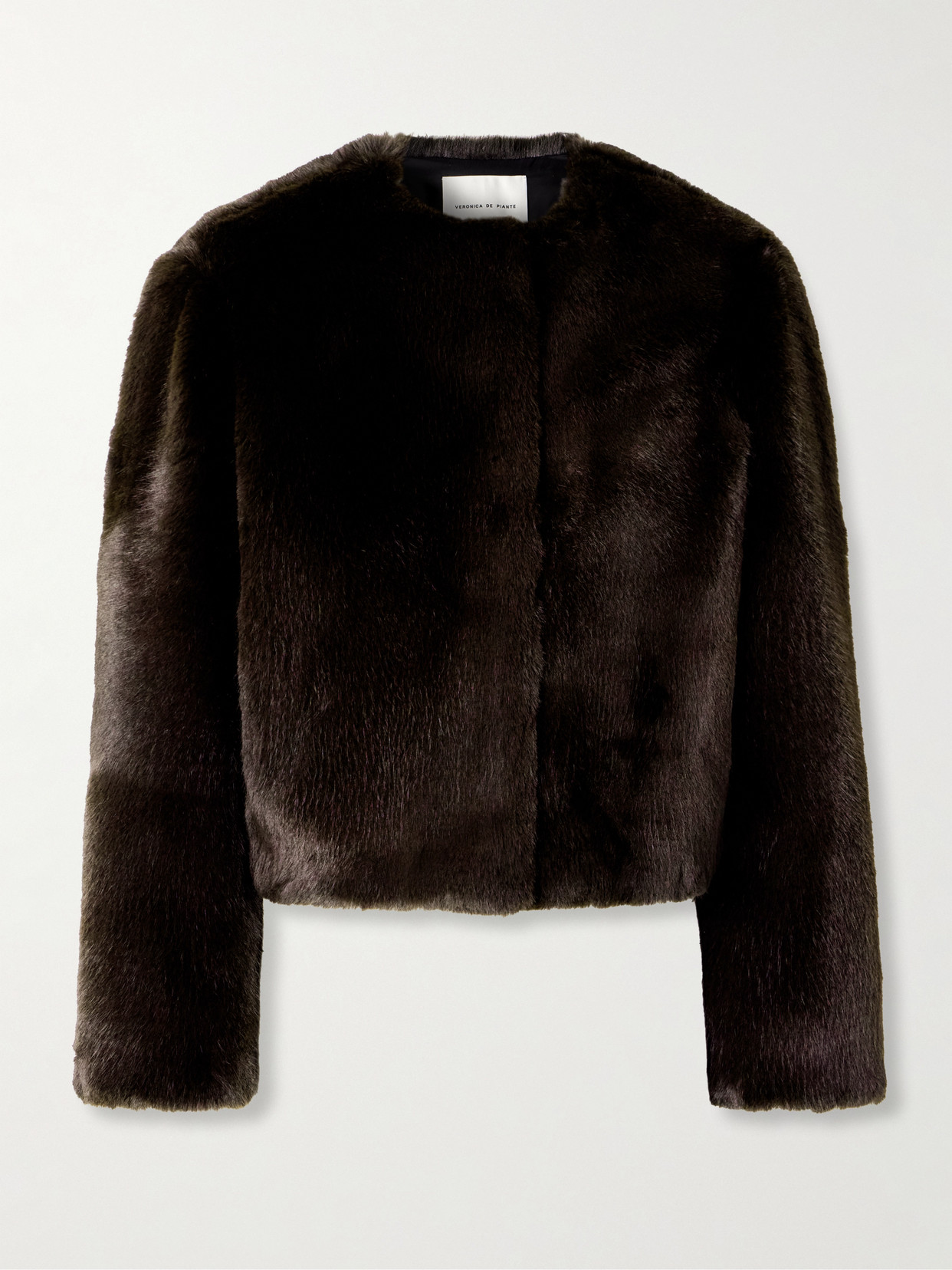 Veronica De Piante Recycled Plush Jacket In Brown