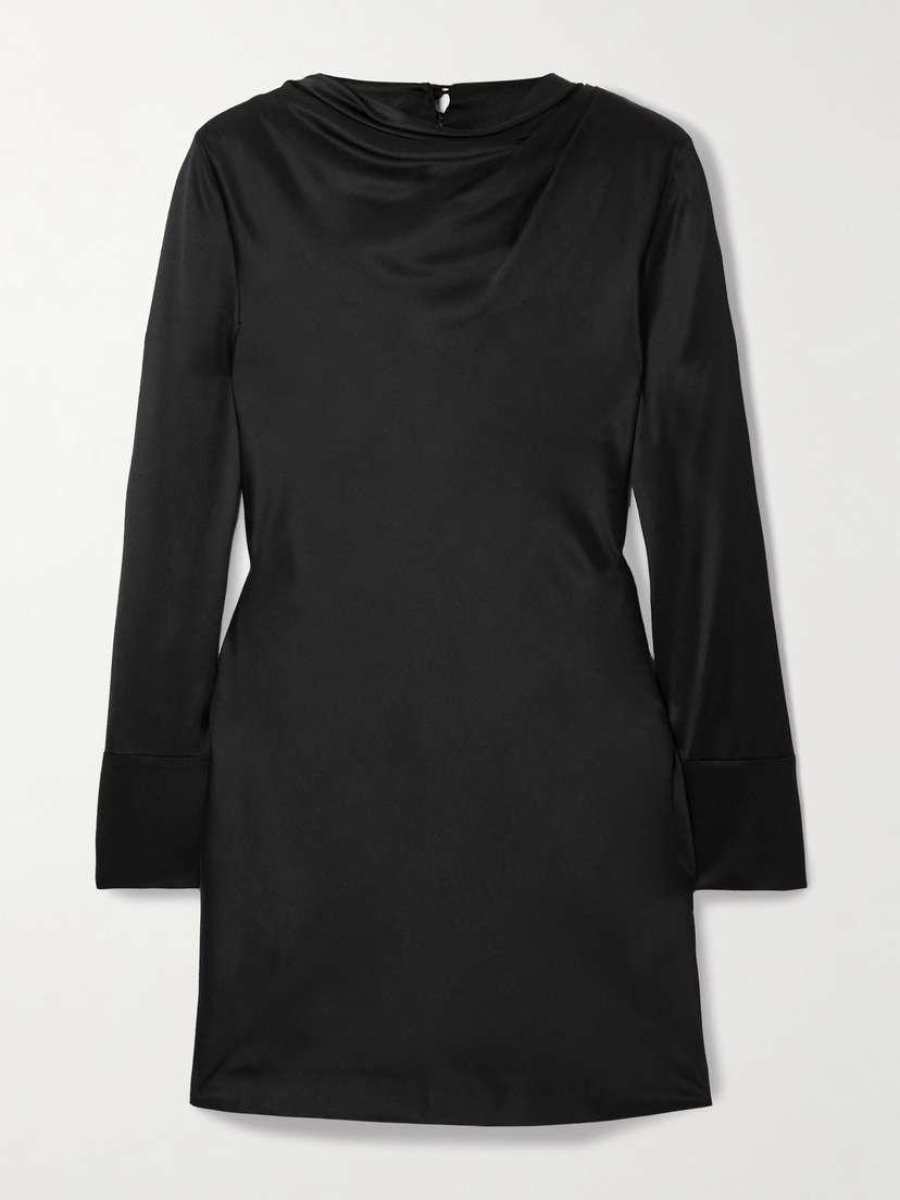 Veronica de Piante Amal Draped Silk-blend Satin Mini Dress