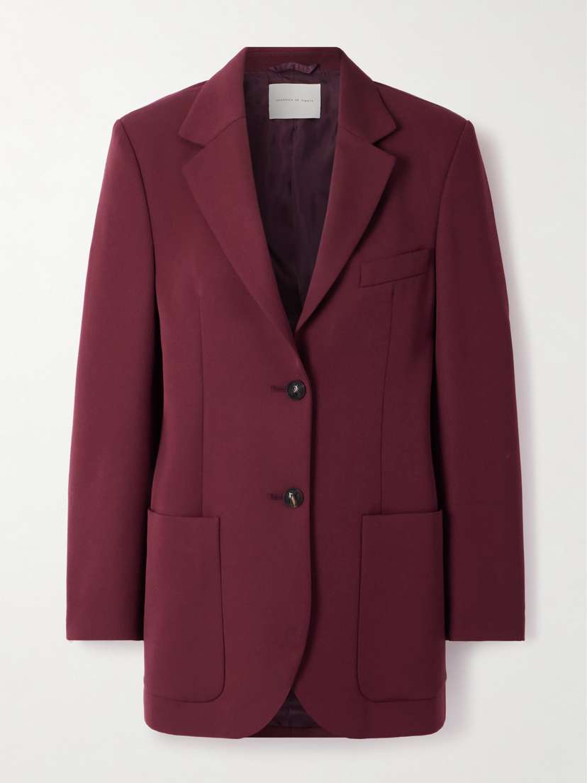 Veronica de Piante Sebastian Oversized Grain De Poudre Wool Blazer