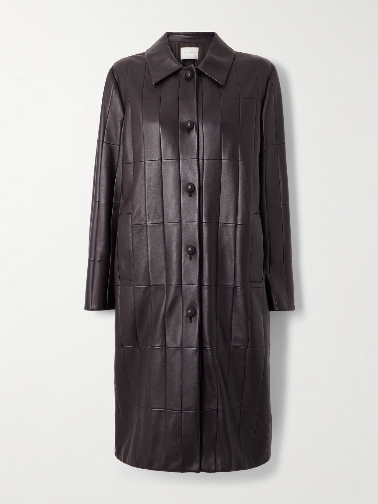 Veronica De Piante Romilly Paneled Leather Coat In Brown