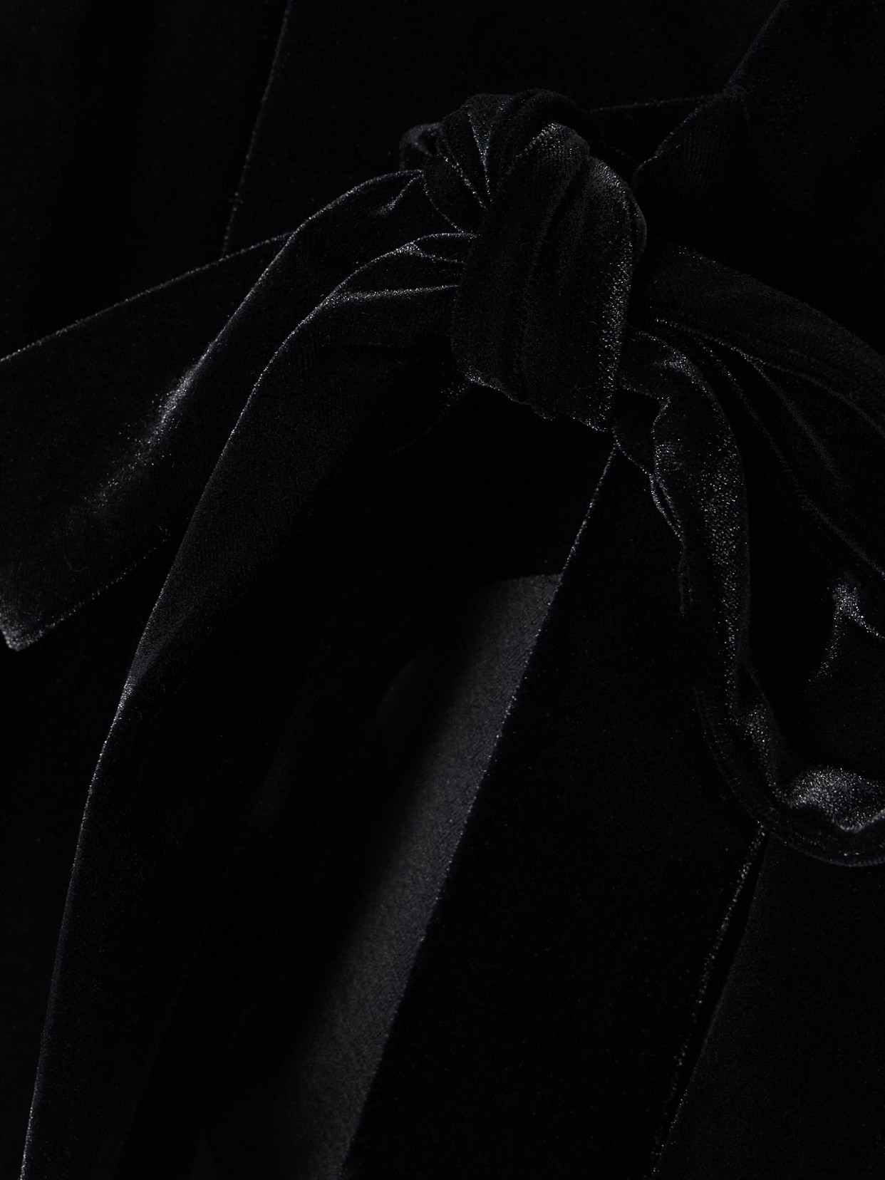 Sir Ettore Asymmetric Tie-detailed Draped Stretch-velvet Top In Black