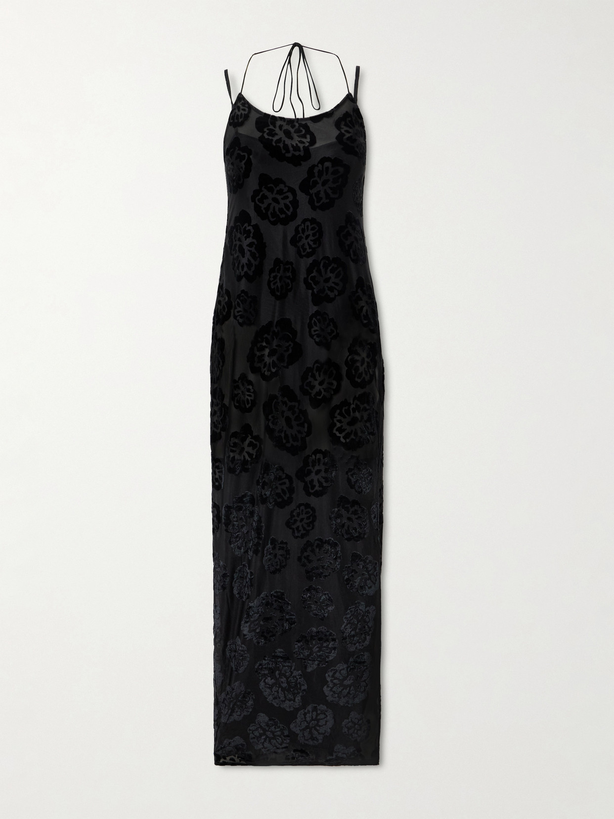 Sir Vittoria Devoré-velvet Halterneck Gown