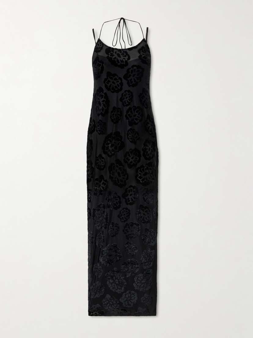 SIR. Vittoria Devoré-velvet Halterneck Gown