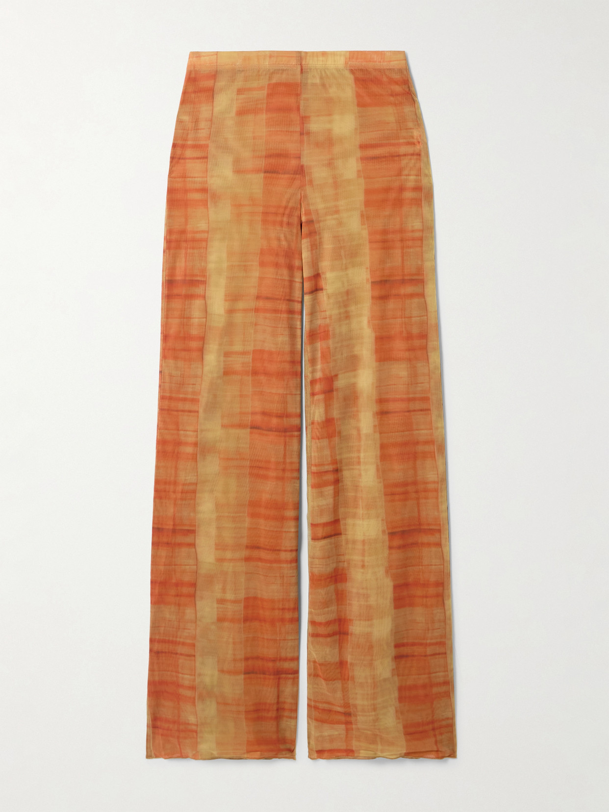 Sir Ferrera Checked Stretch-tulle Straight-leg Pants
