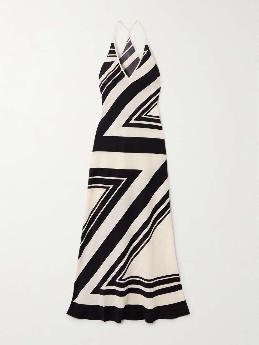 SIR. Pietra Printed Silk Maxi Dress