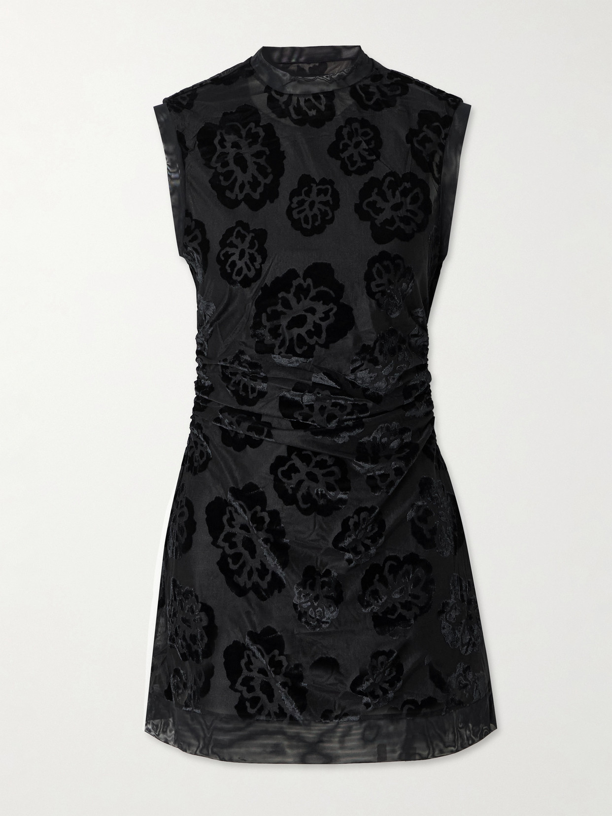 Sir Vittoria Ruched Devoré-velvet Mini Dress