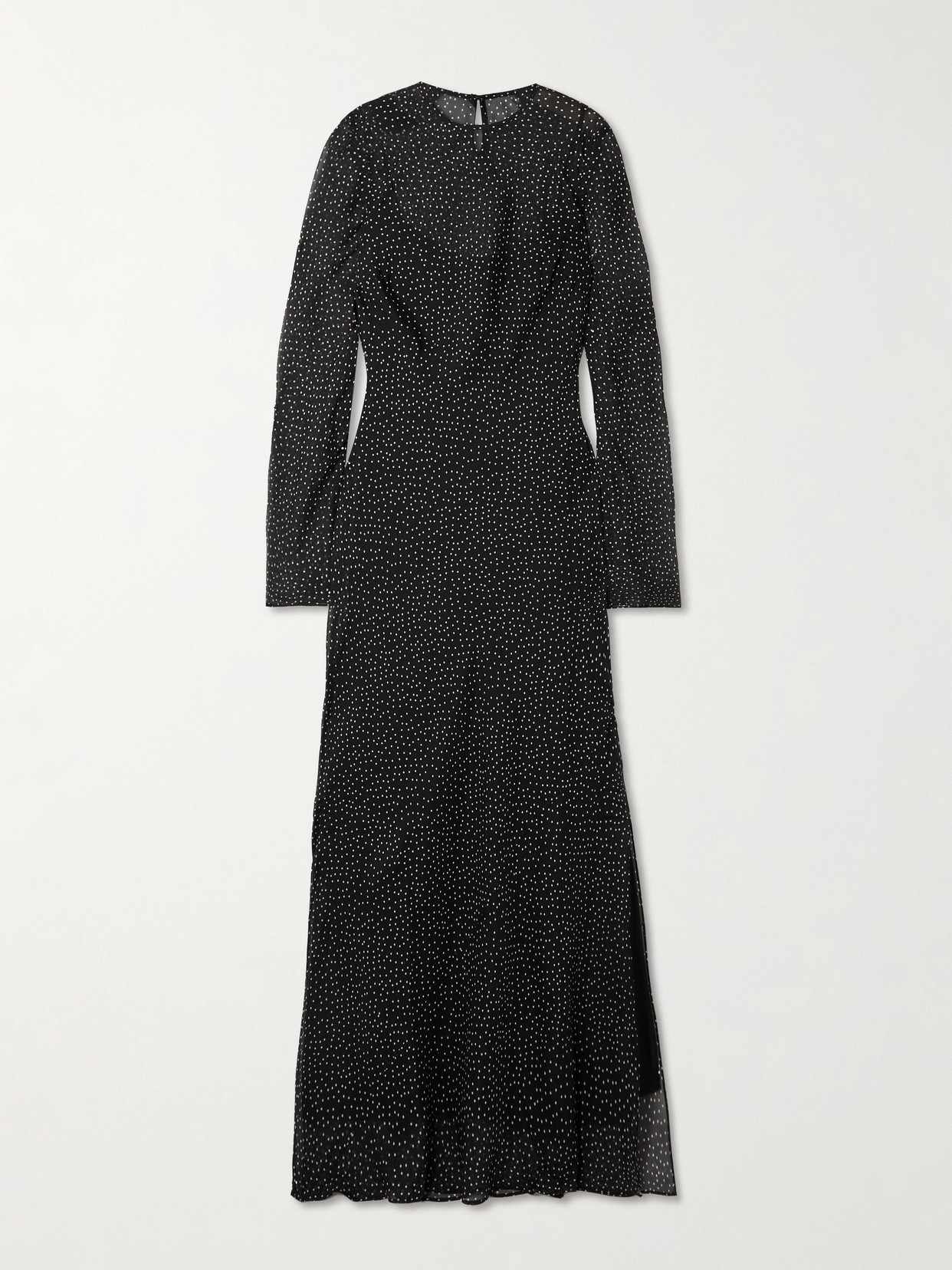 Sir Lisander Layered Polka-dot Silk-chiffon Maxi Dress In Black