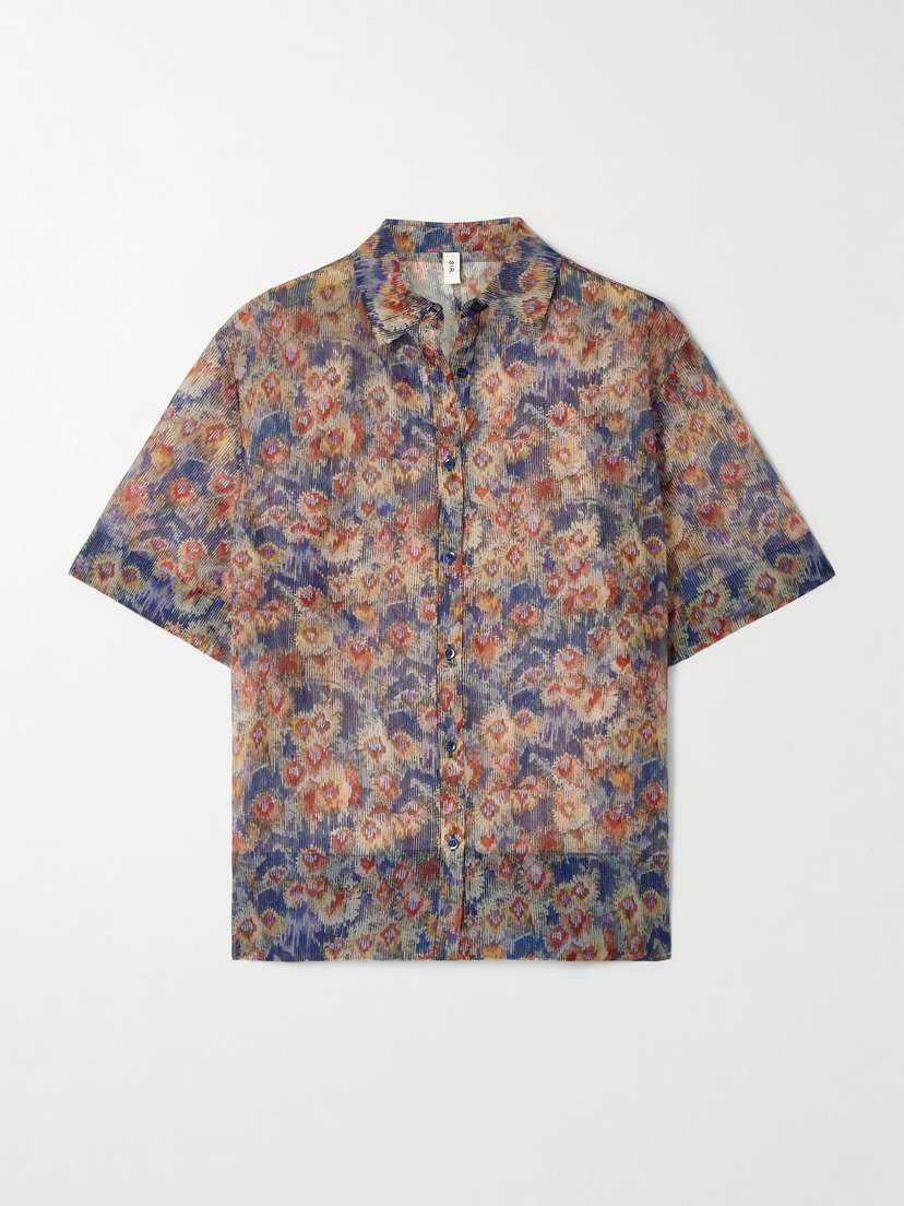 SIR. Fiore Floral-print Silk-organza Shirt