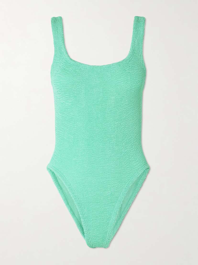 Hunza G Square Neck Seersucker Swimsuit