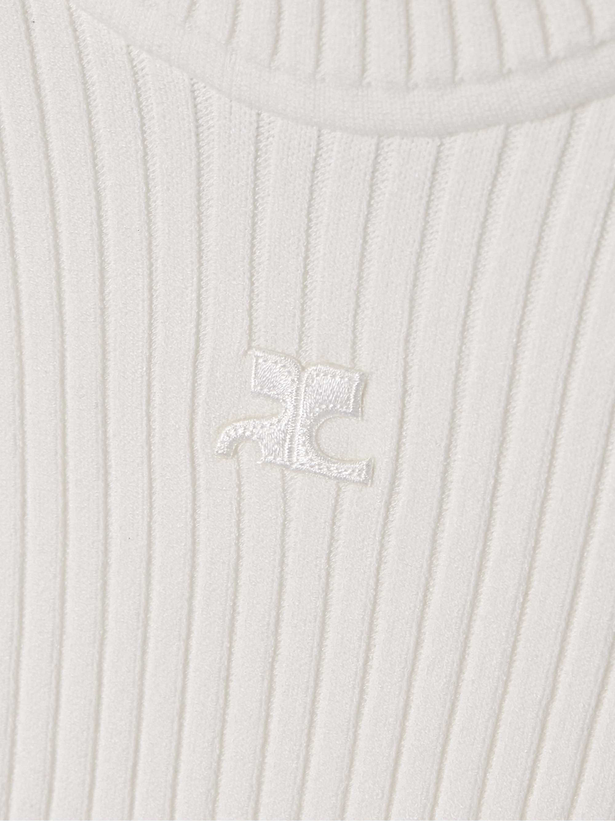 COURRÈGES Embroidered ribbed-knit top