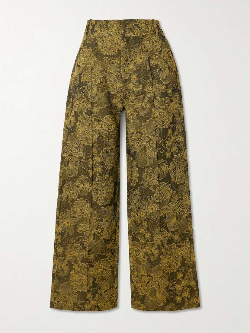 DESTREE Yoshitomo Embroidered Woven Straight-leg Pants