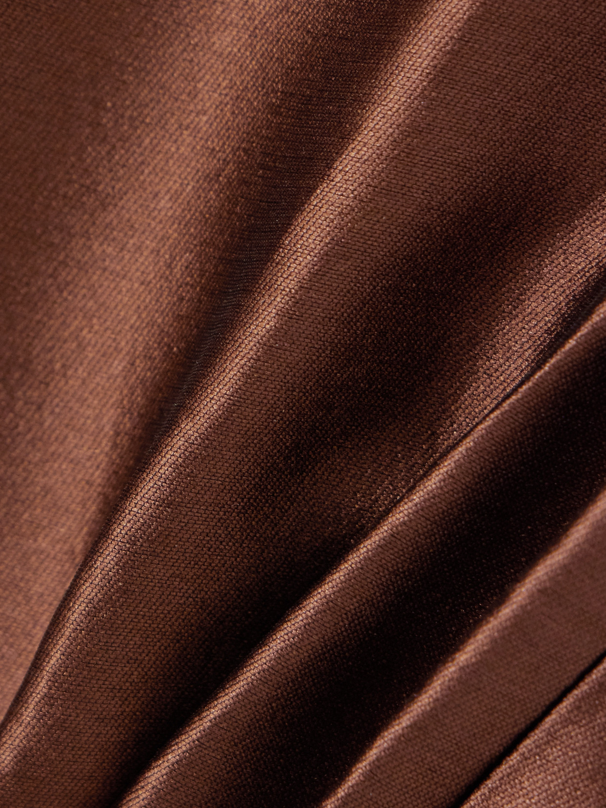 D'estree Yoshi Cropped Taffeta Flared Pants In Brown