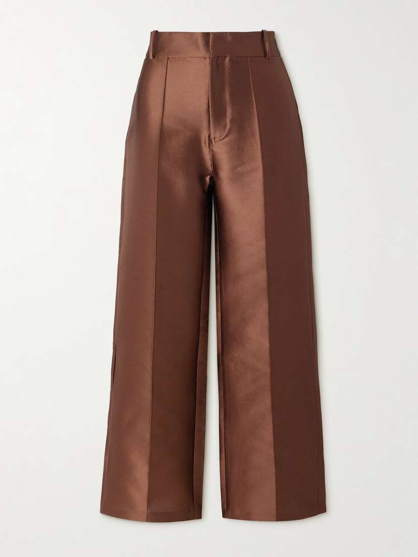 DESTREE Yoshi Cropped Taffeta Flared Pants