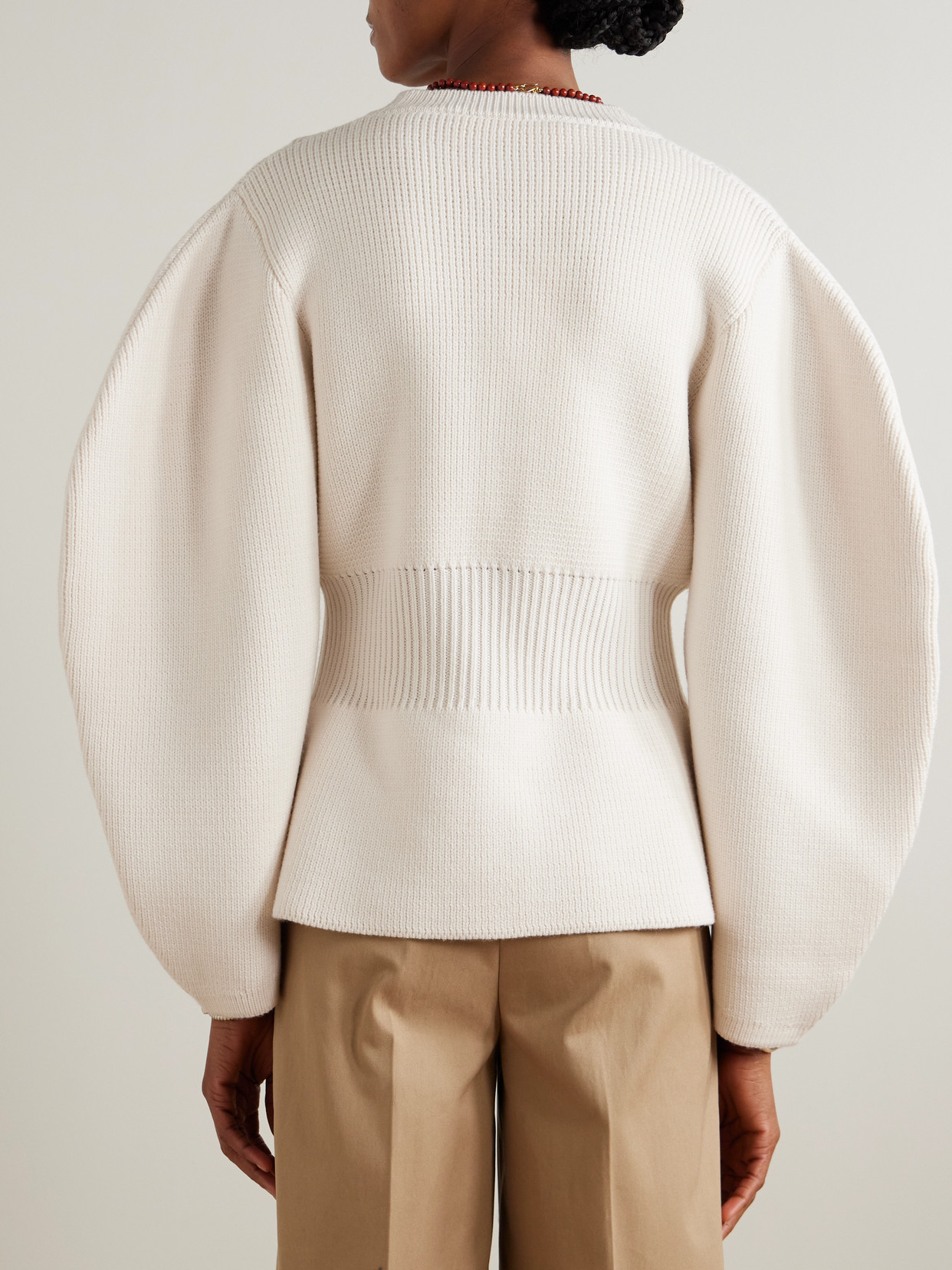 D'estree Adrian Ribbed Cable-knit Wool Cardigan In White