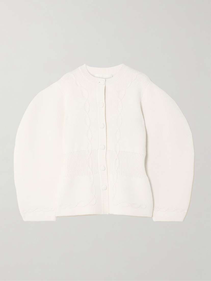 DESTREE Adrian Ribbed Cable-knit Wool Cardigan