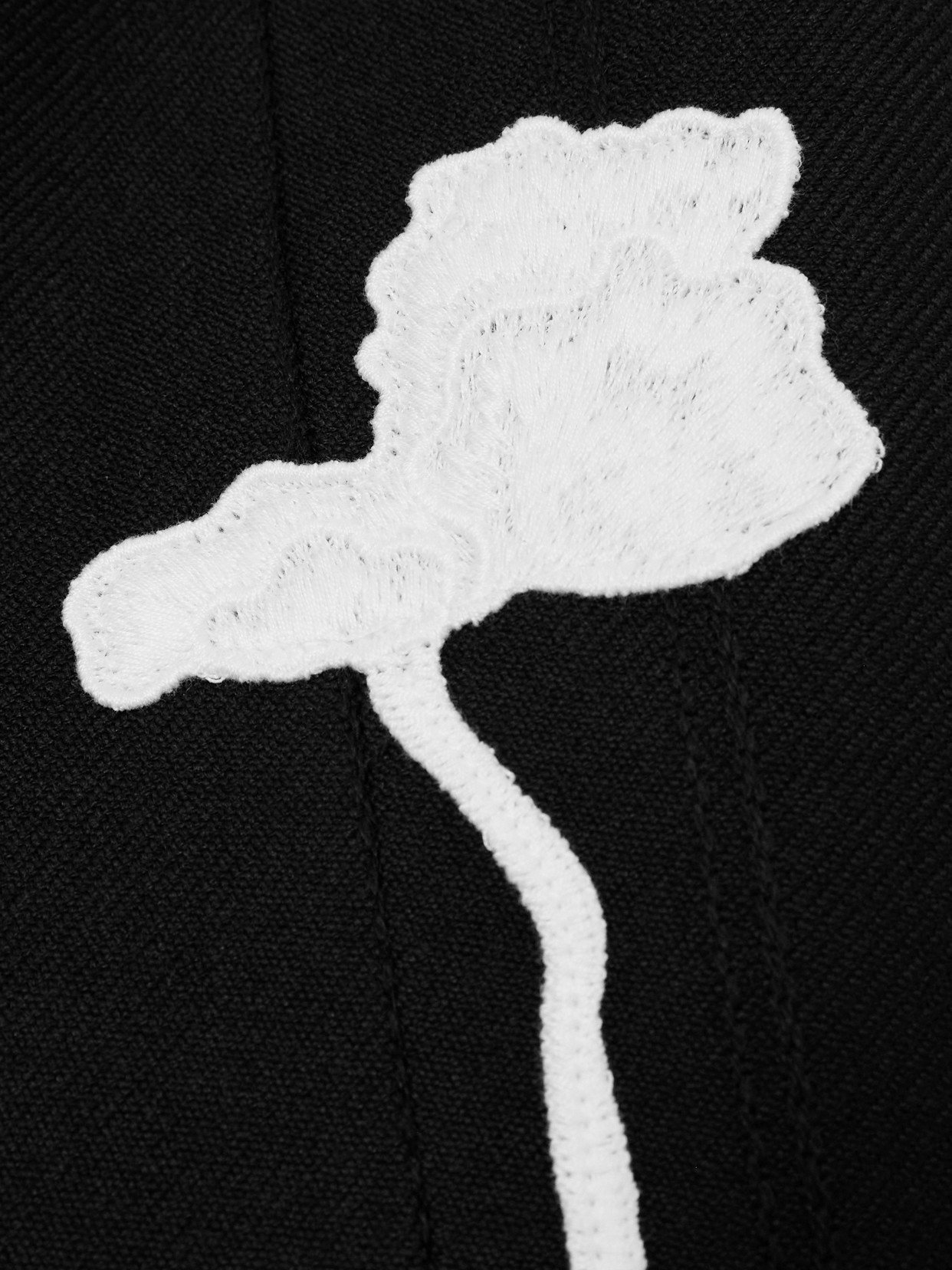 D'estree Hashiro Appliquéd Wool-twill Blouse In Black