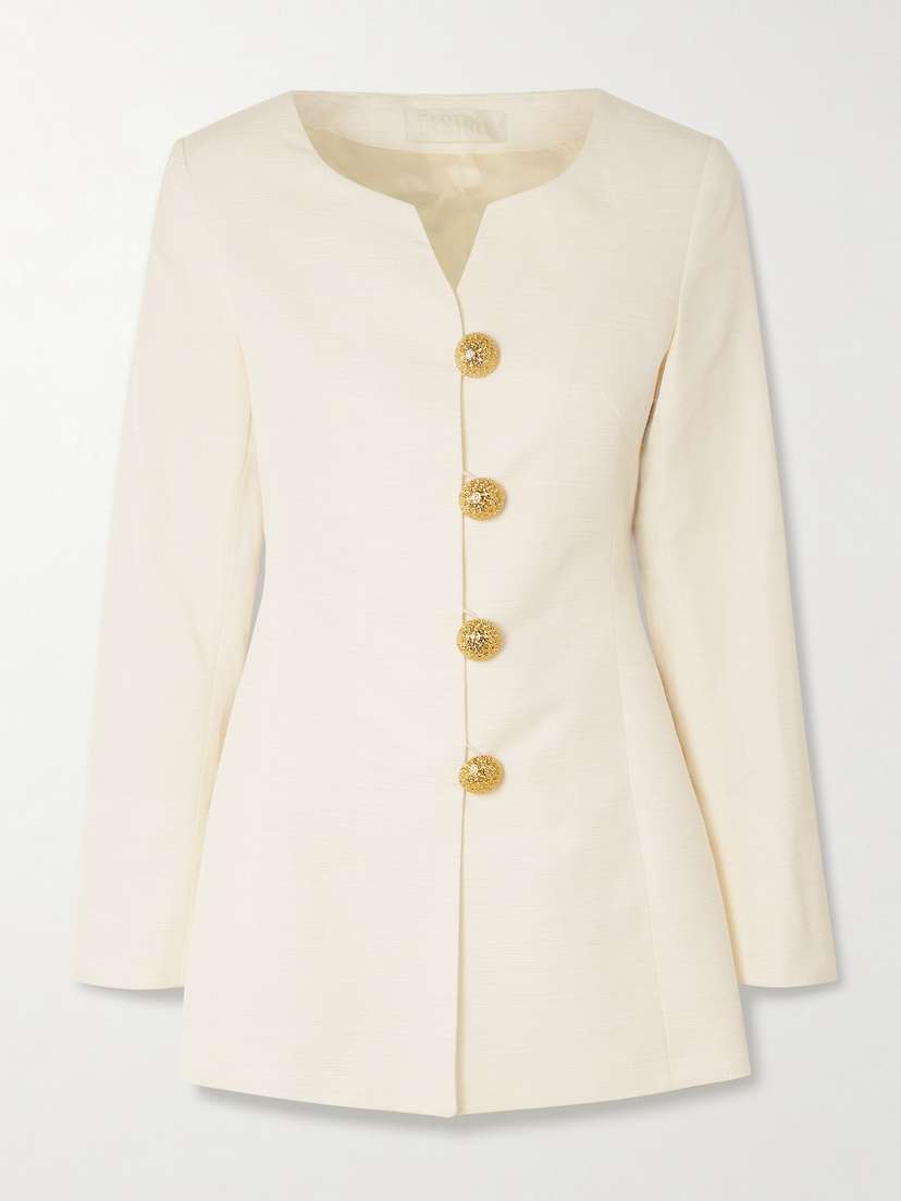 DESTREE Claude Embellished Cotton-blend Faille Jacket