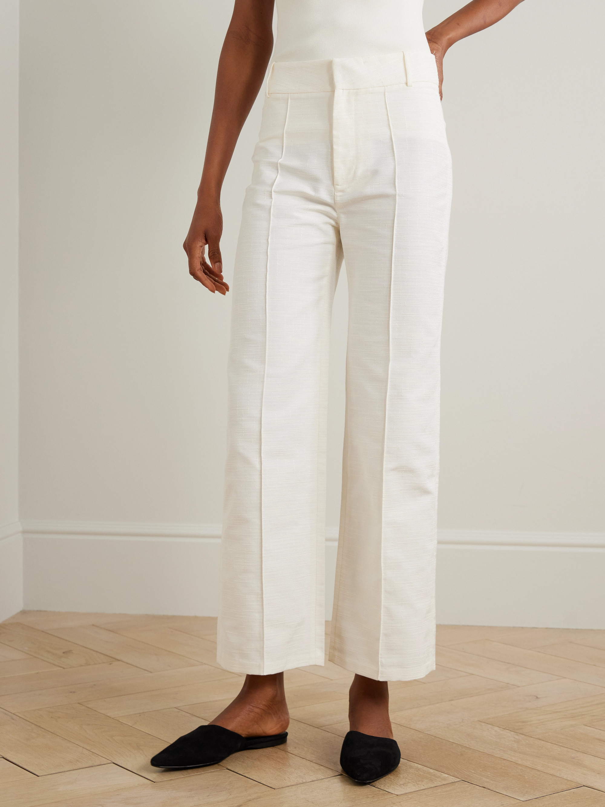 Destree - Yoshitomo pleated cotton-blend faille straight-leg pants