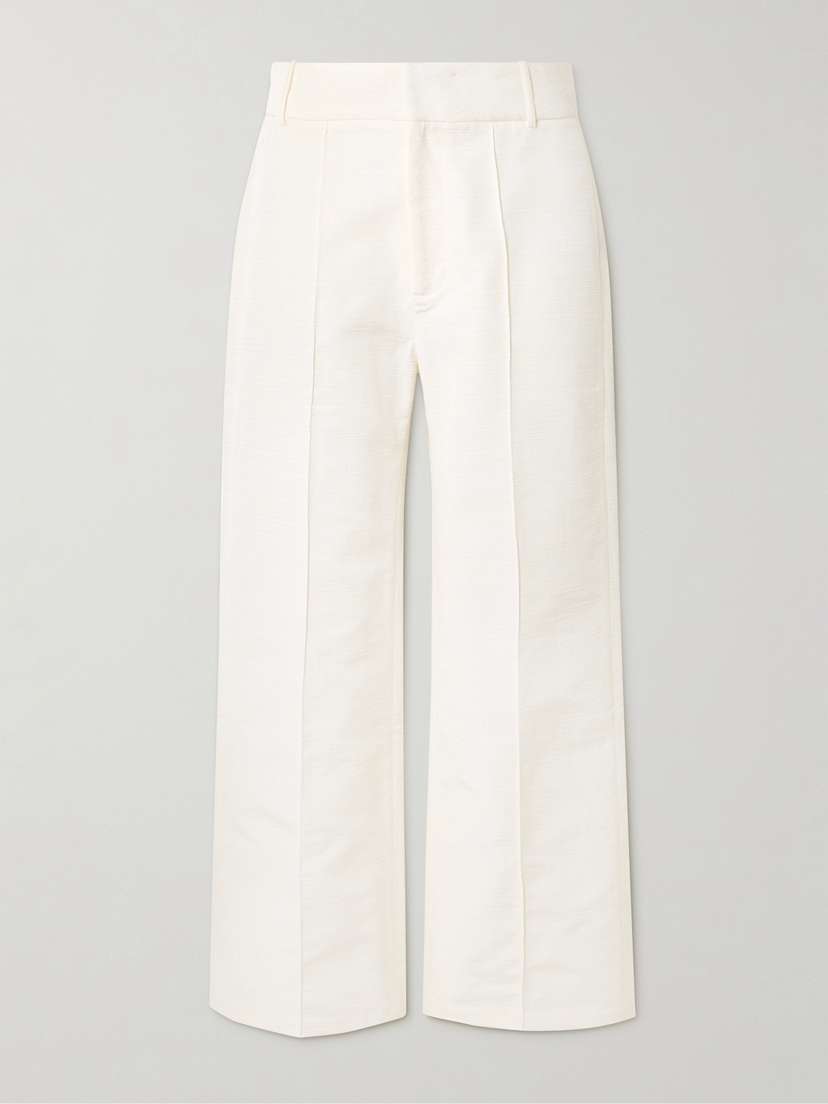 DESTREE Yoshitomo Pleated Cotton-blend Faille Straight-leg Pants