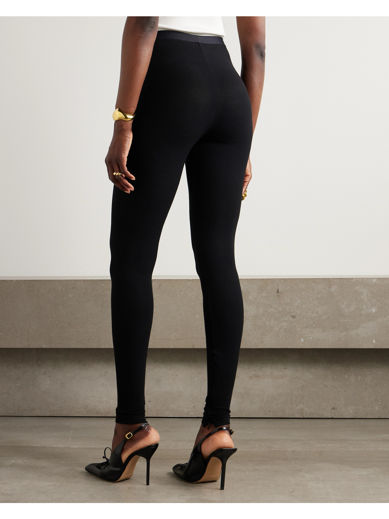 Magda Butrym Stretch-cady Skinny Pants In Black