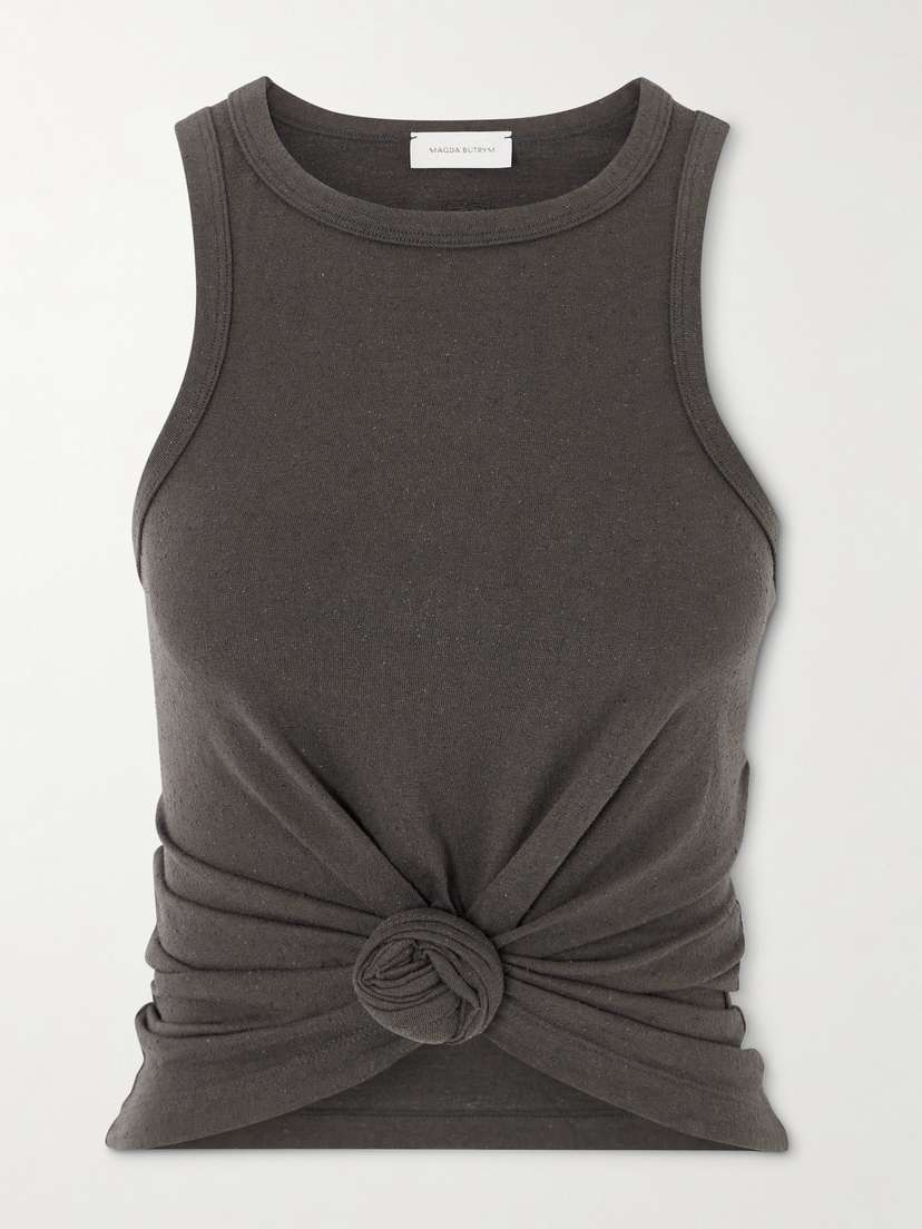 Magda Butrym Knotted Cotton And Silk-blend Tank