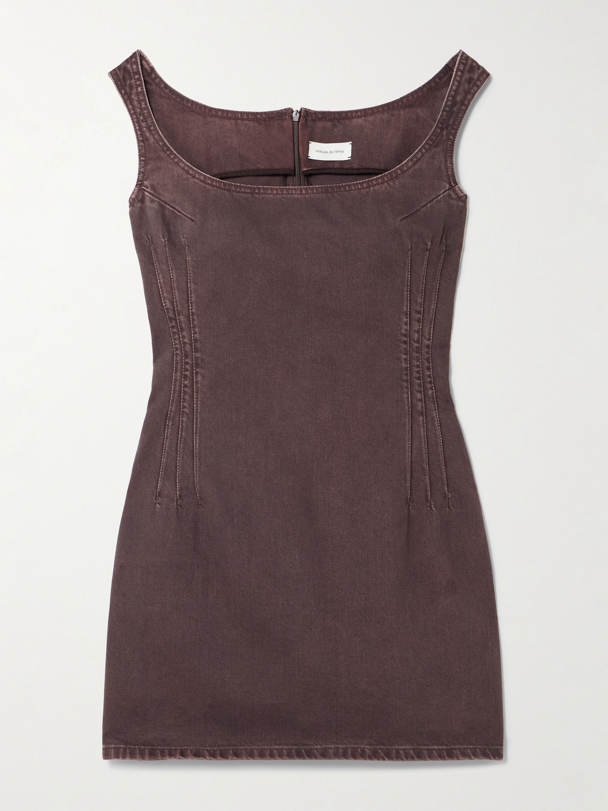 Magda Butrym Denim Mini Dress In Brown
