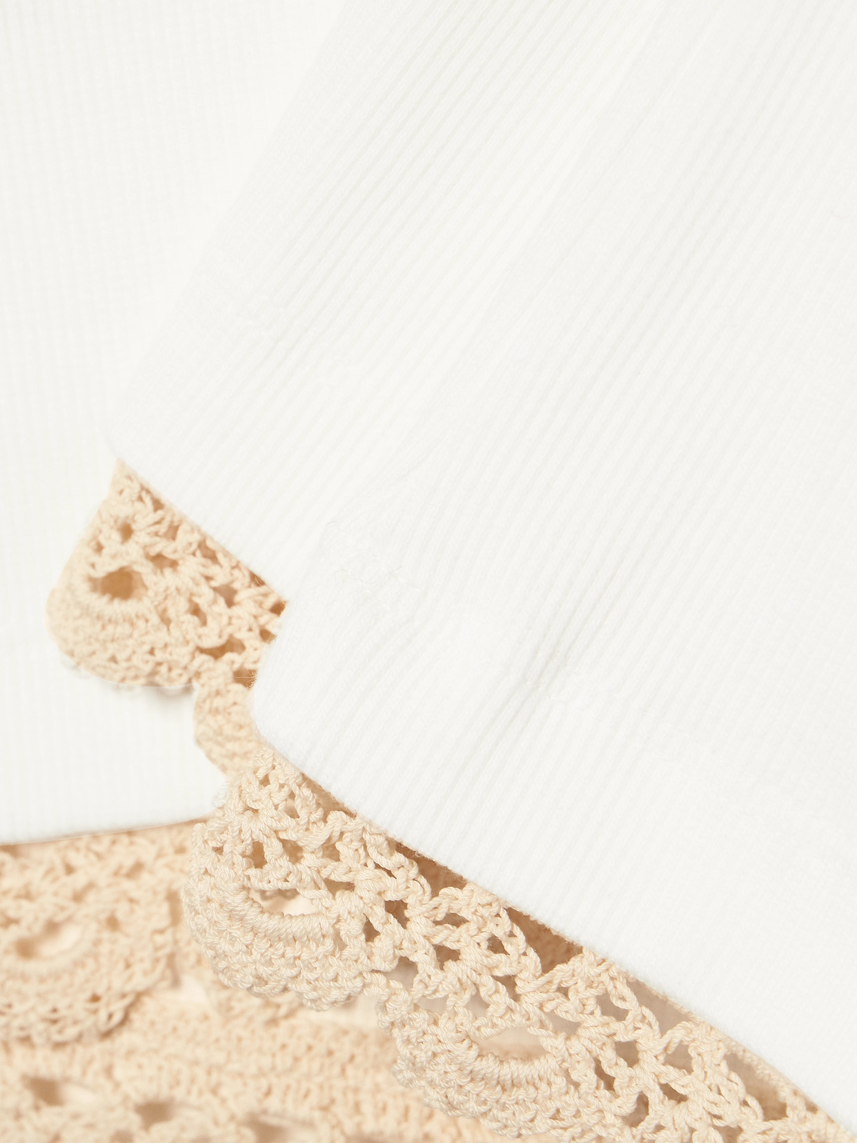 Magda Butrym Crocheted Lace-trimmed Ribbed Stretch-cotton Jersey Tank In White