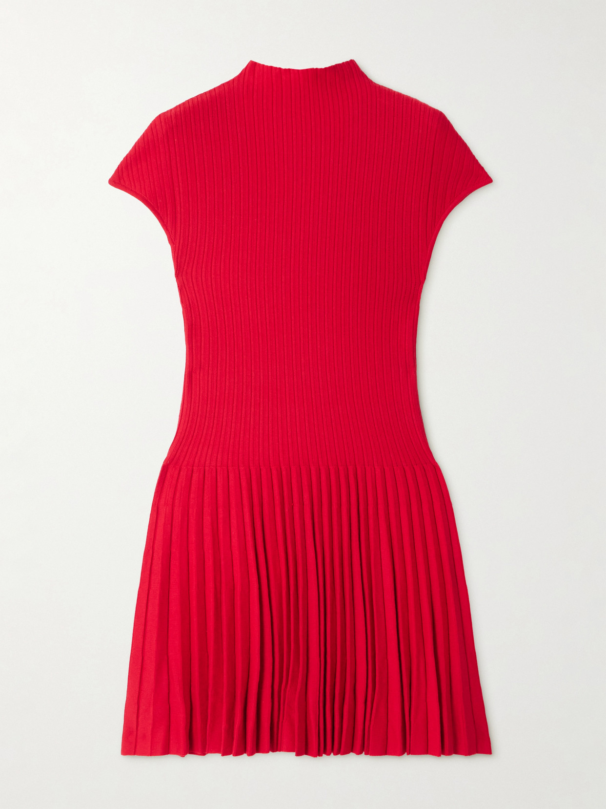 Magda Butrym Pleated Ribbed Cotton Mini Dress