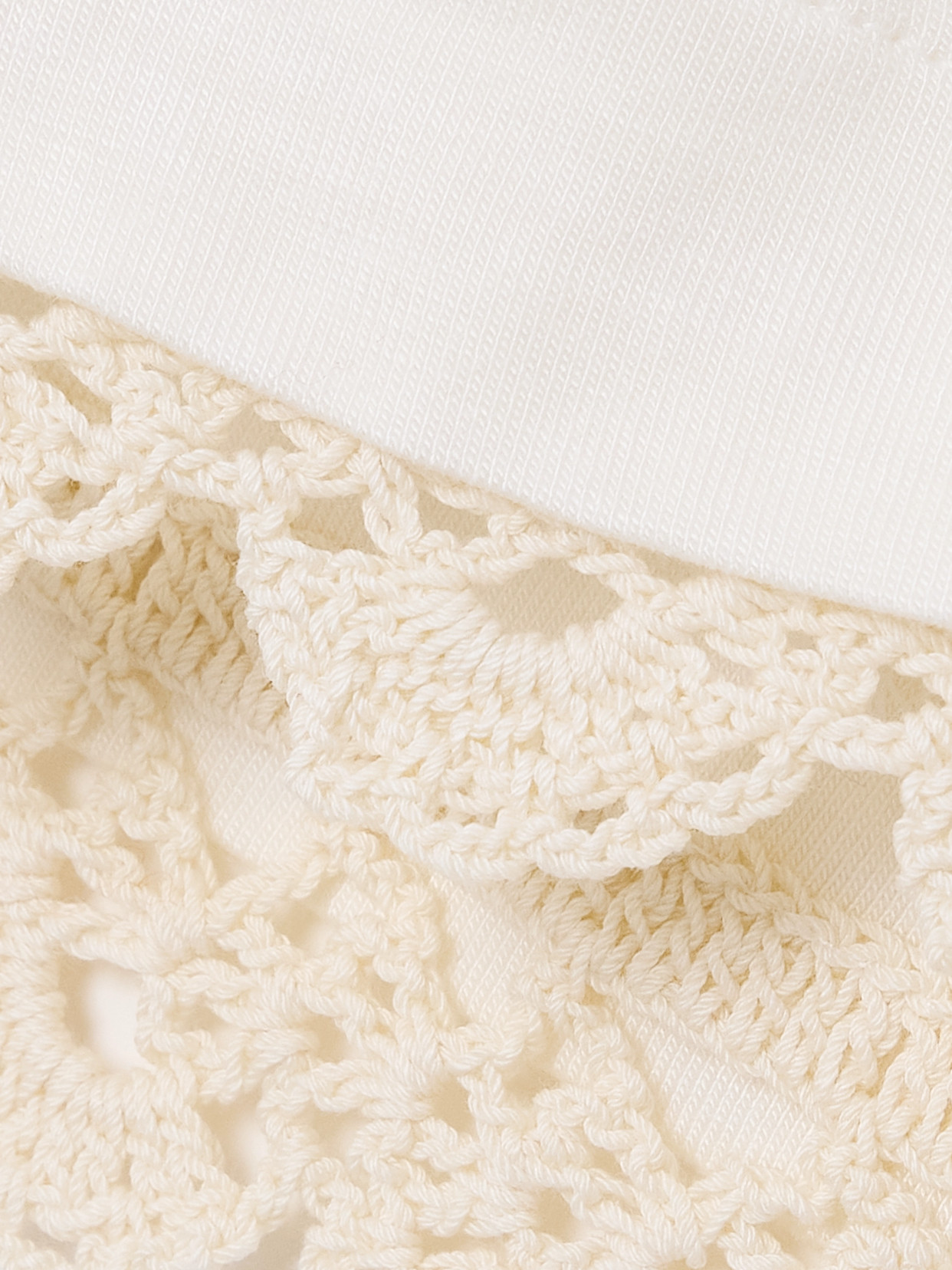 Magda Butrym Crochet-trimmed Cotton-jersey T-shirt In White