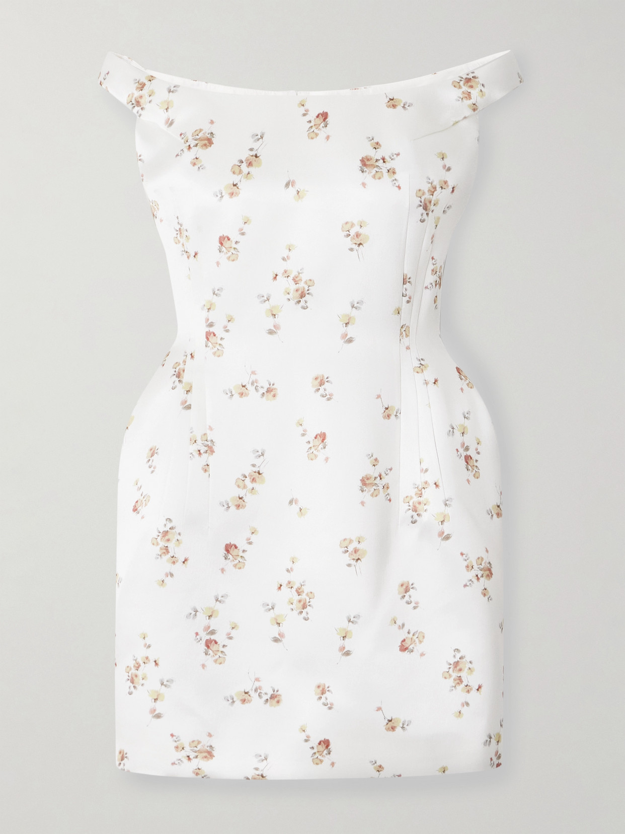 Magda Butrym Off-the-shoulder Floral-print Silk Mini Dress
