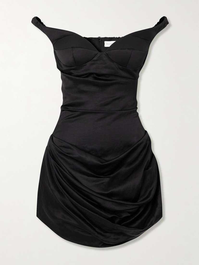 Magda Butrym Off-the-shoulder Ruched Satin Dress