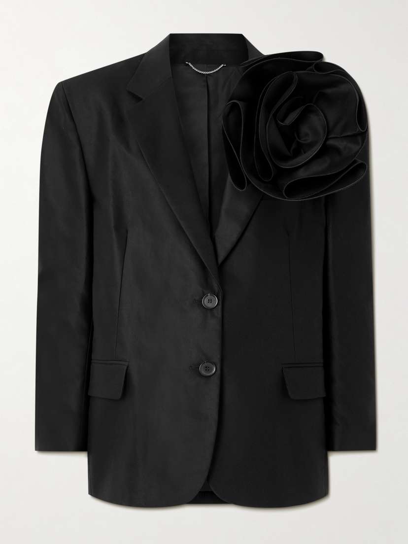 Magda Butrym Appliquéd Cotton-sateen Blazer