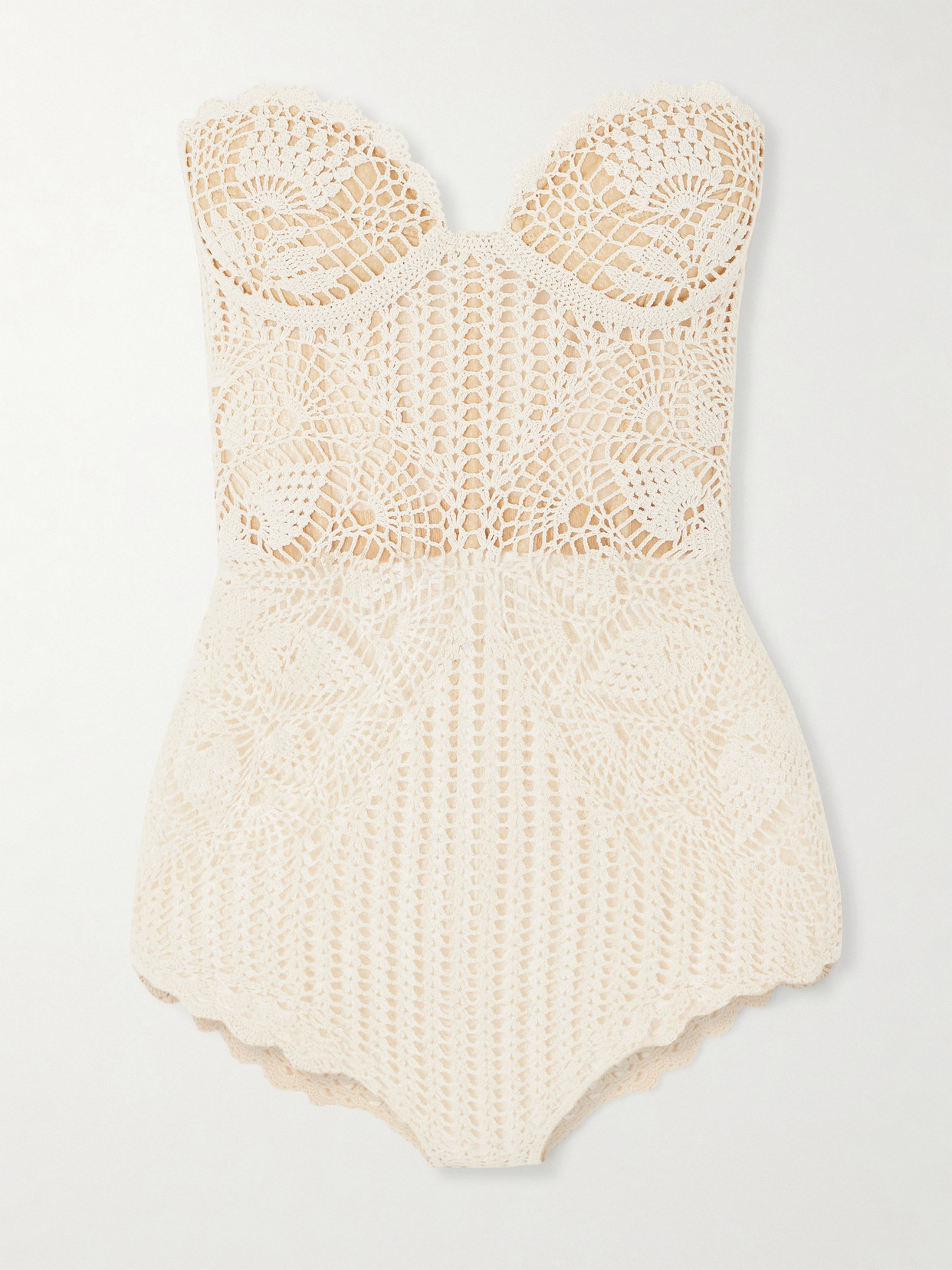 Magda Butrym Crocheted Cotton-lace Bodysuit In White