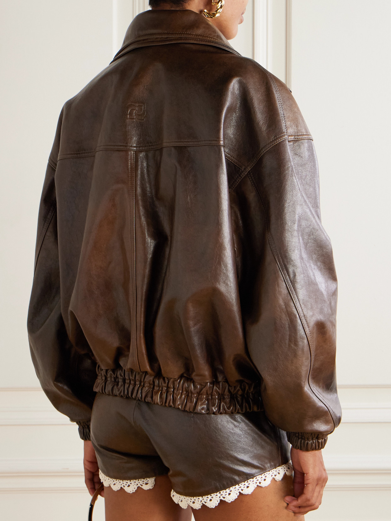 Magda Butrym Oversized Glossed-leather Bomber Jacket