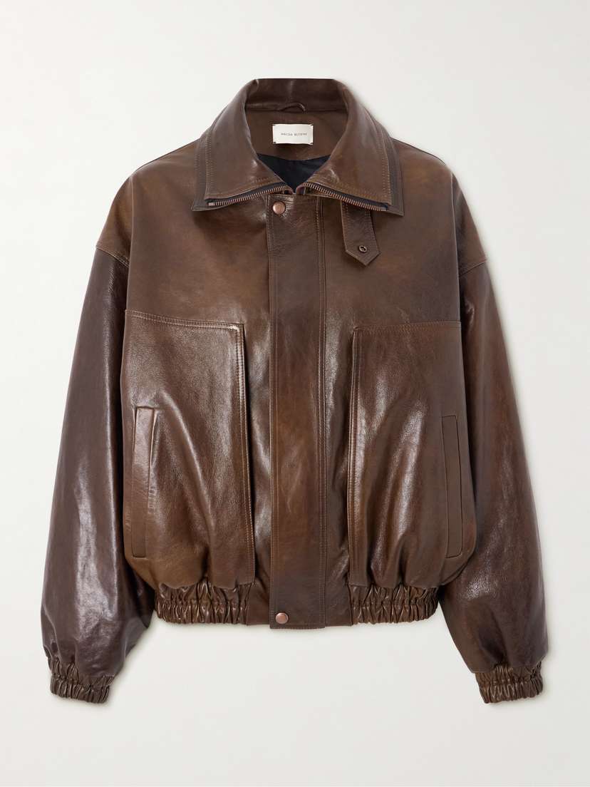 Magda Butrym Oversized Glossed-leather Bomber Jacket