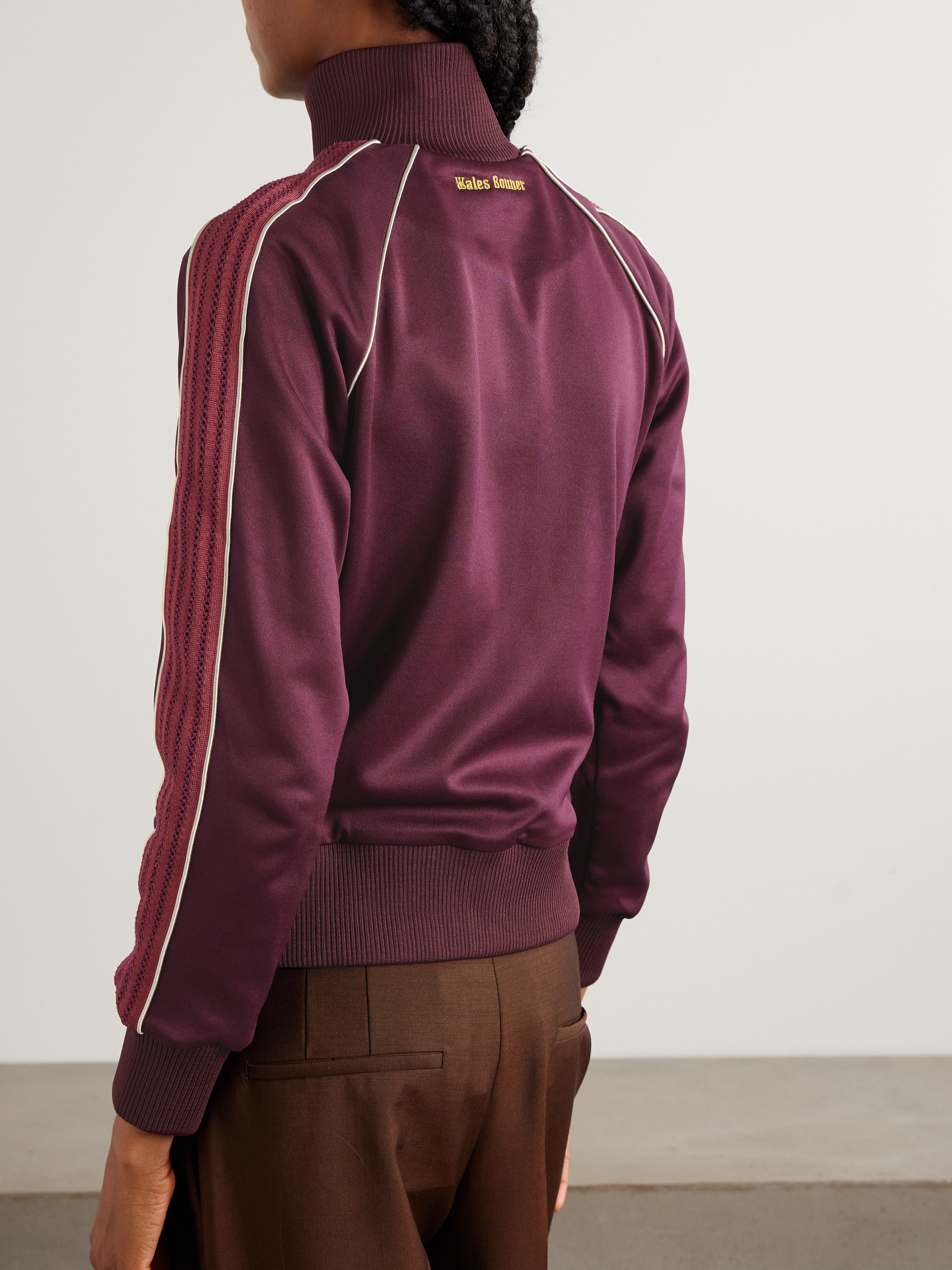 Wales Bonner Mantra knit-trimmed embroidered jersey jacket