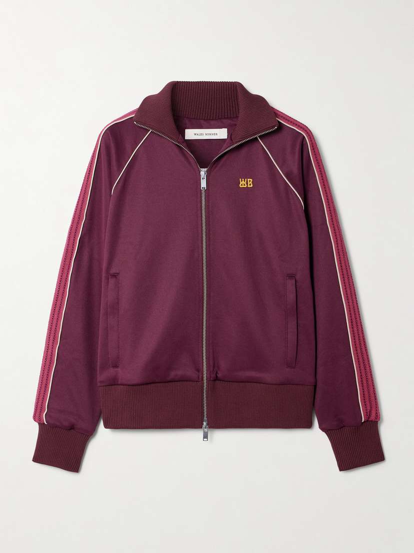 Wales Bonner Mantra Knit-trimmed Embroidered Jersey Jacket