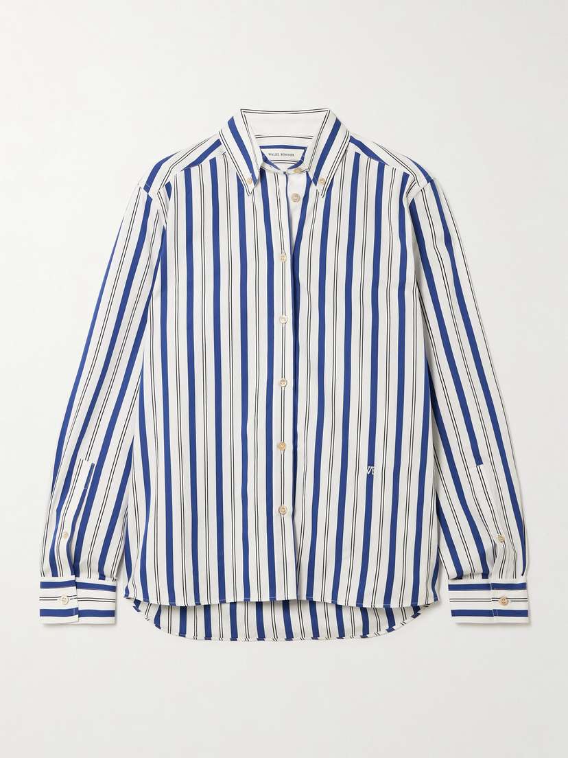 Wales Bonner Daylight Embroidered Striped Cotton-poplin Shirt