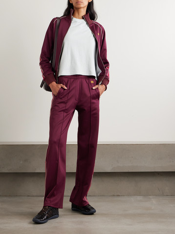 Wales Bonner Mantra pointelle-trimmed jersey straight-leg track pants