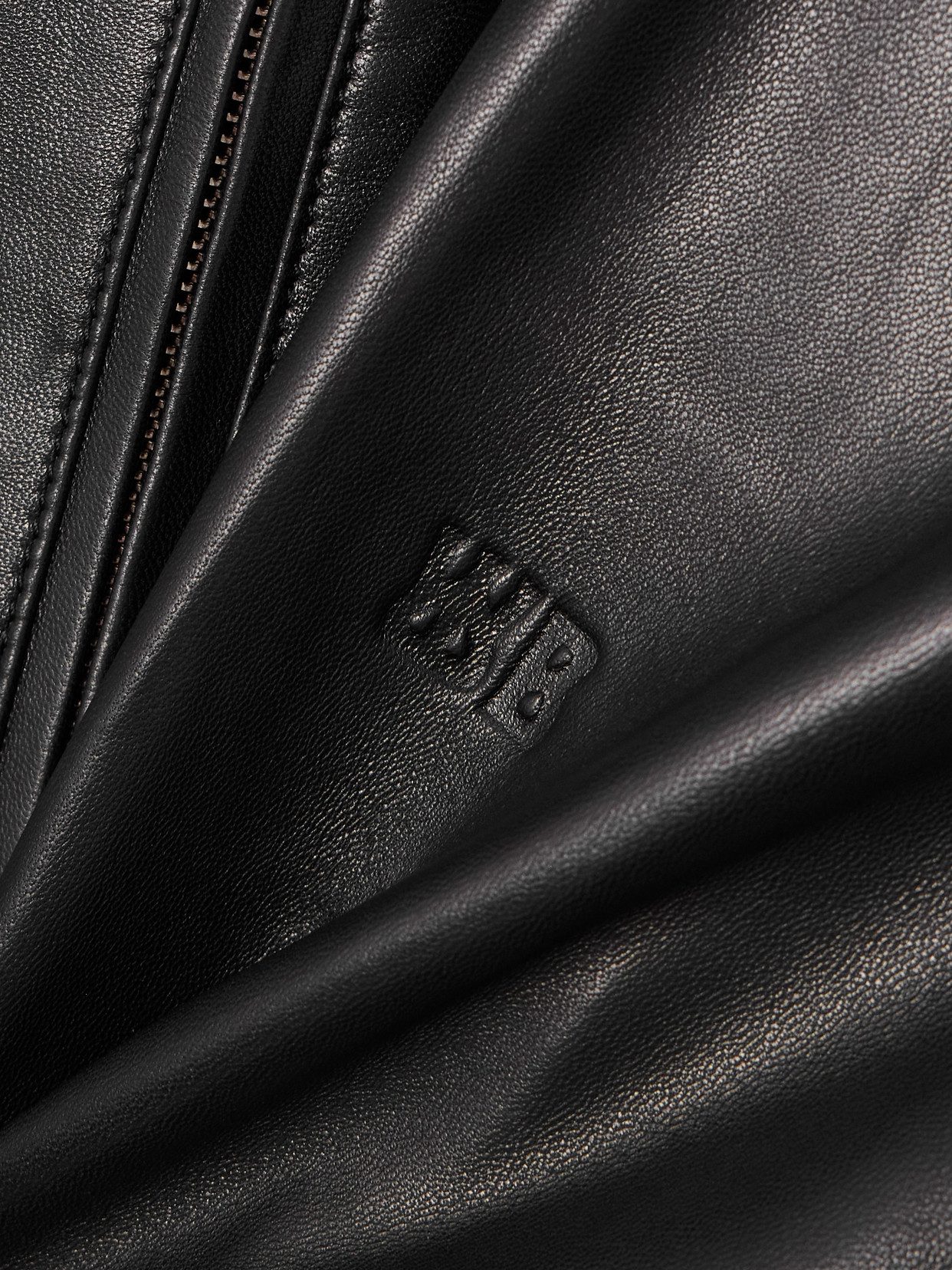 Wales Bonner Nomad Striped Leather And Felt Bomber Jacket In Black