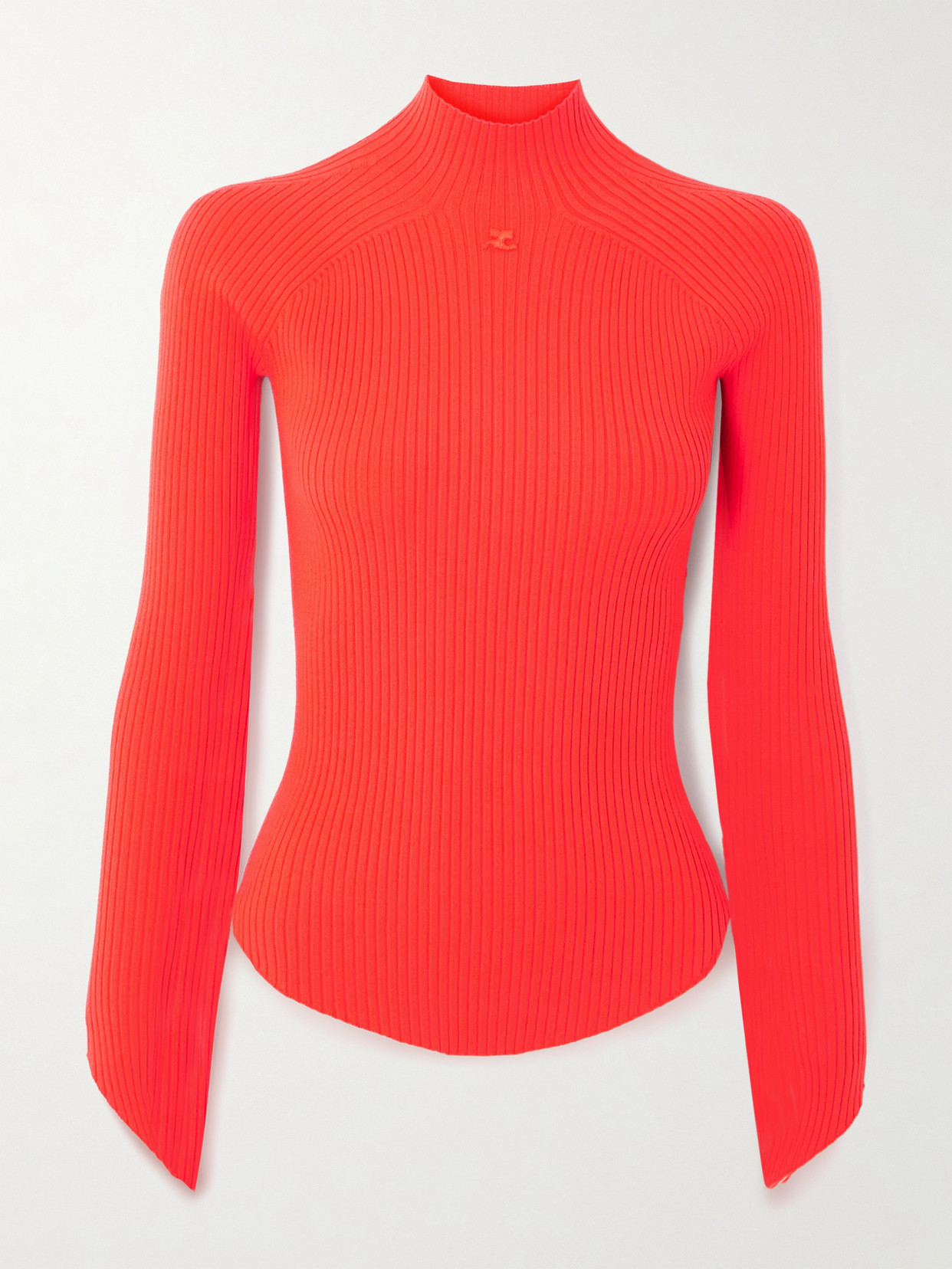 Courrèges Ribbed-knit Top In Orange
