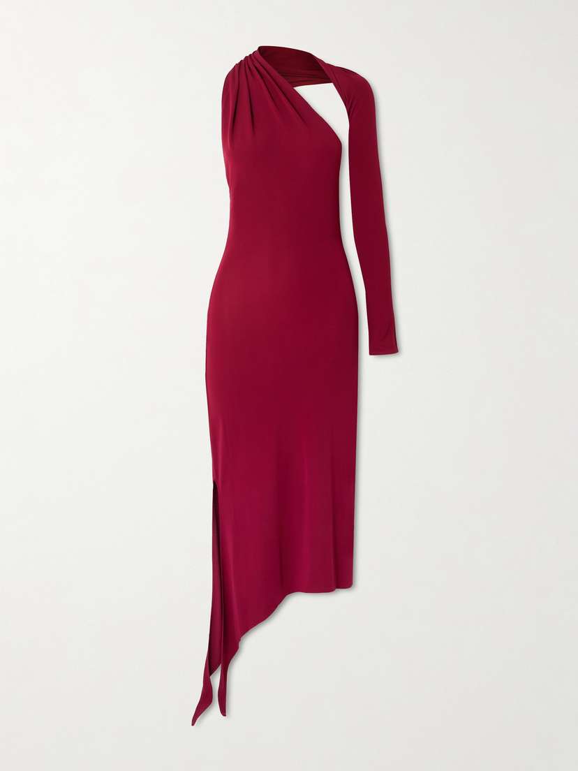 Courrèges Cutout One-sleeve Crepe-jersey Midi Dress