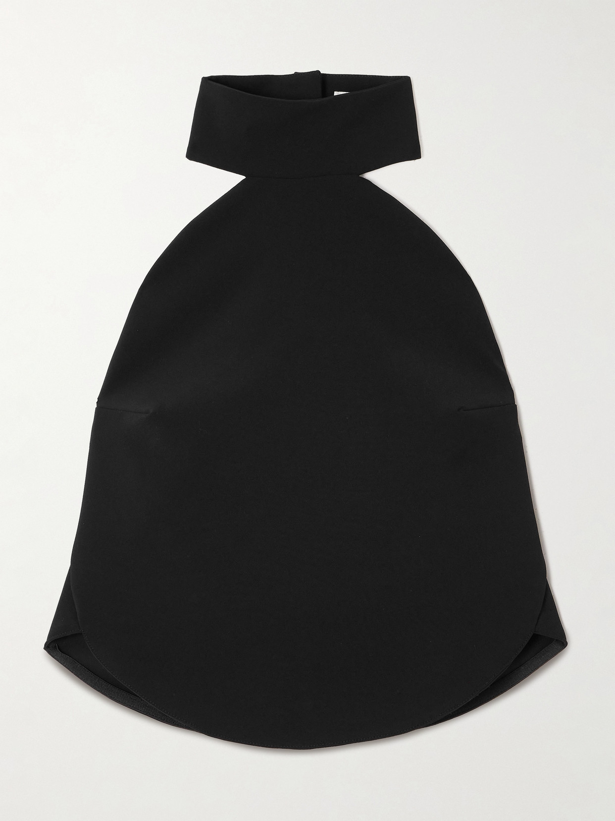 Courrèges Ellipse Cropped Crepe Halterneck Top In Black