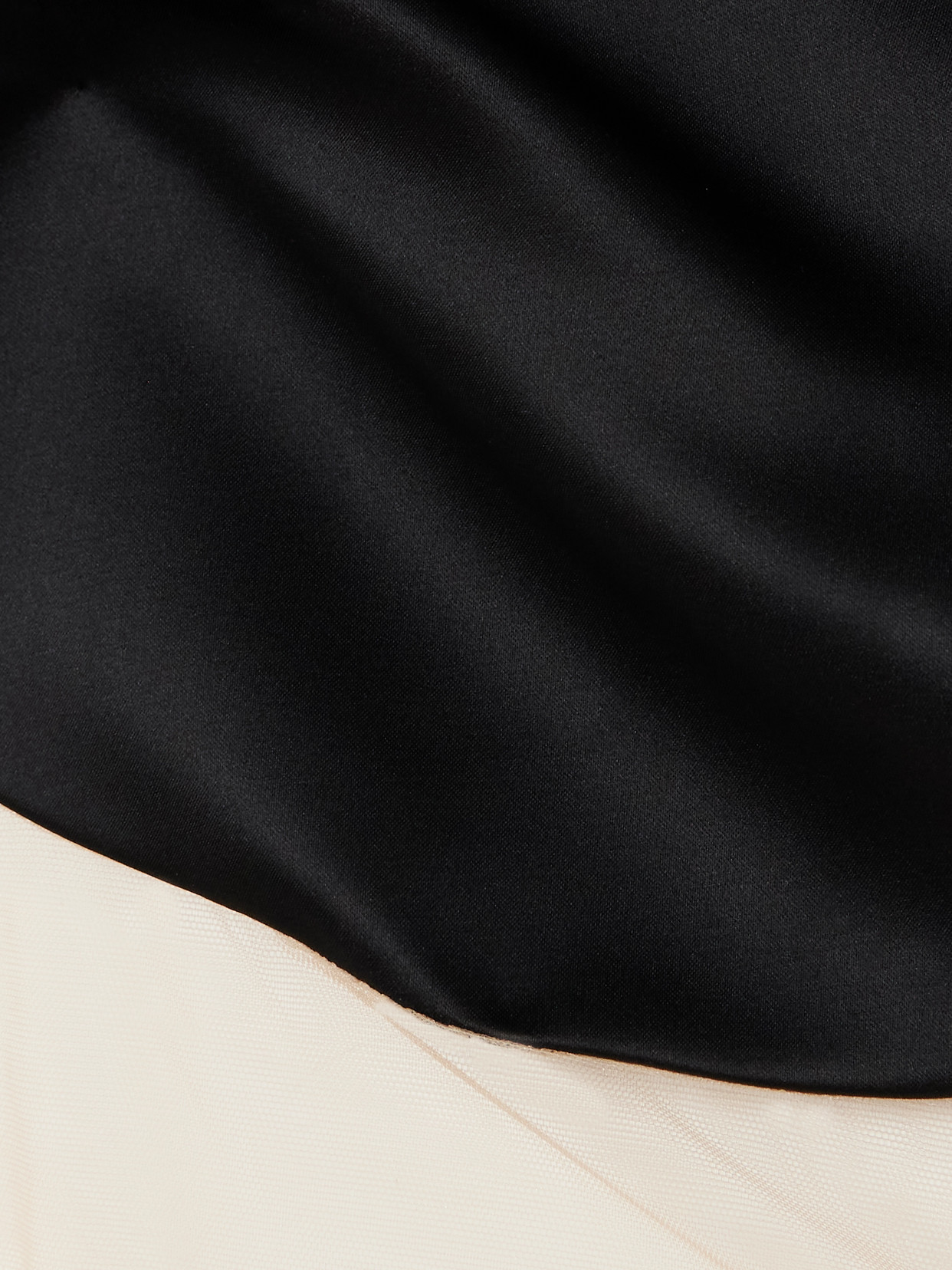 Courrèges Illusion Mesh And Duchesse-satin Bodysuit In Black