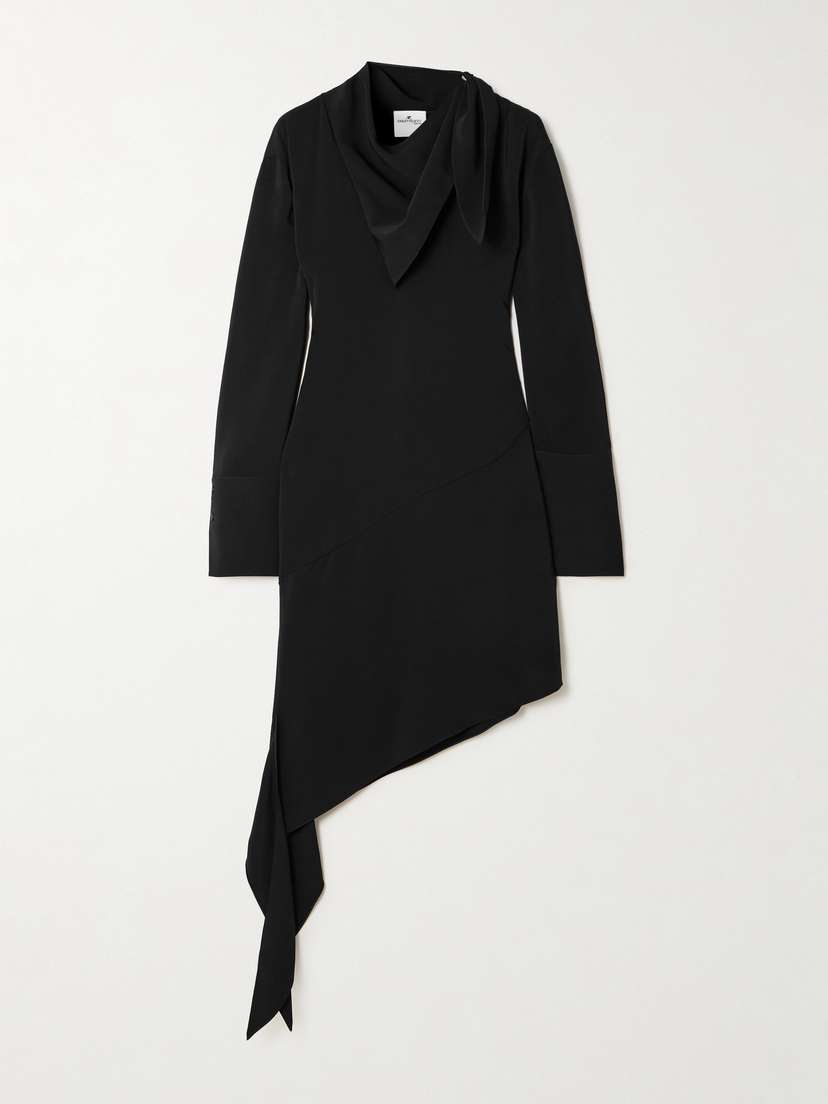Courrèges Asymmetric Knotted Satin Midi Dress