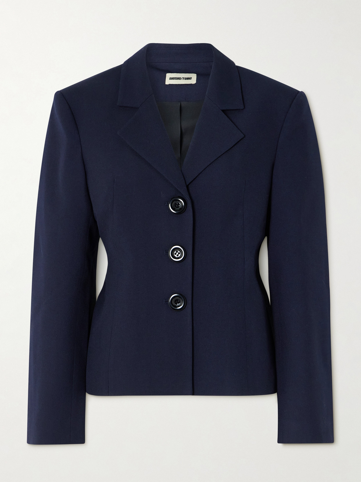 SHUSHU/TONG - Wool And Silk-blend Twill Blazer - Navy